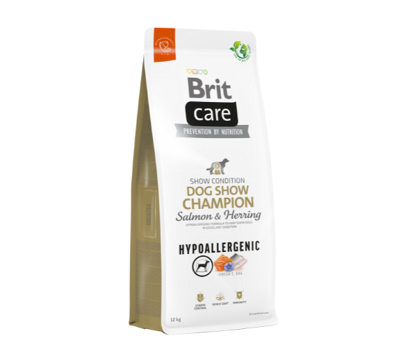 Brit_Care_Hypoallergenic_Dog_Show_Champion_sausas_maistas.png Brit Care Hypoallergenic Dog Show Champion sausas maistas šunims 3kg - Image 1