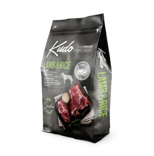Kudo Lamb & Rice Medium Maxi Adult sausas maistas suaugusiems šunims 12 kg - Image 1
