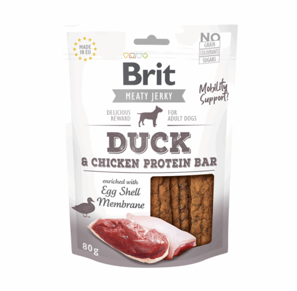 Brit Jerky Duck Protein Bar skanėstas 80 g - Image 1