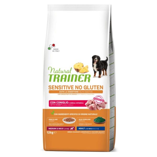 NT ADULT DOG SENSITIVE NO GLUTEN M/M RABBIT (triušiena) 12kg - Image 1
