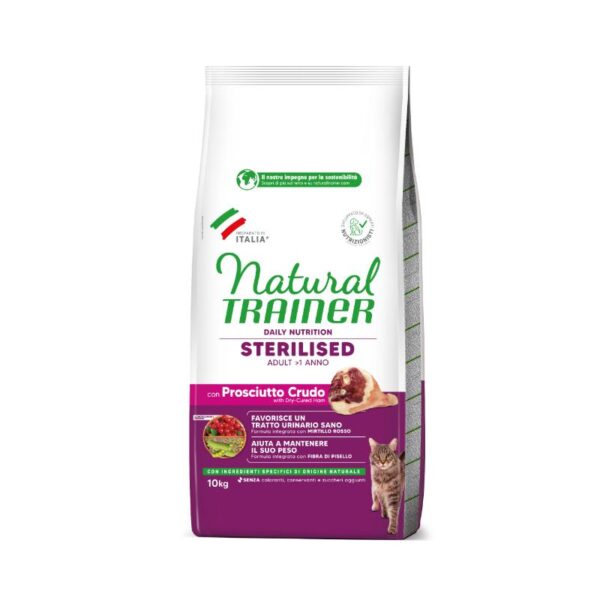 NATURAL TRAINER Cat adult Sterilised HAM su vytintu kumpiu 10kg - Image 1