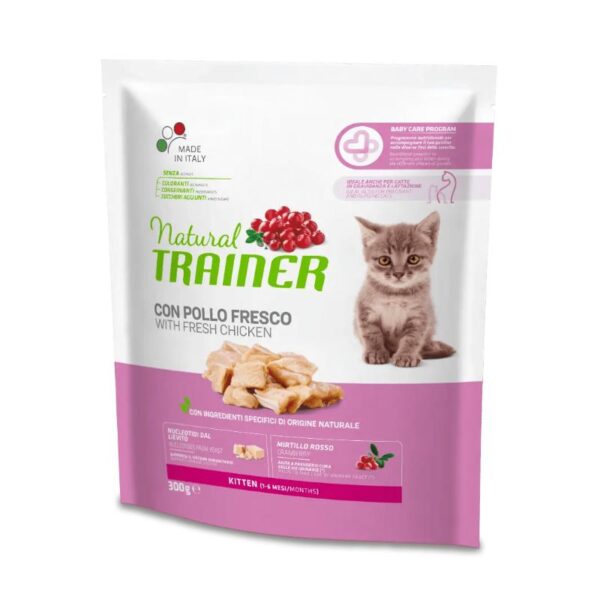 NATURAL TRAINER Cat Kitten Chicken kačiukams su vištiena 300g - Image 1