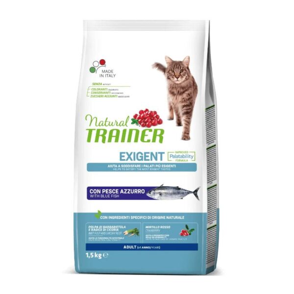 NATURAL TRAINER CAT EXIGENT BLUE FISH su melsvaja žuvimi 1.5kg (6) - Image 1
