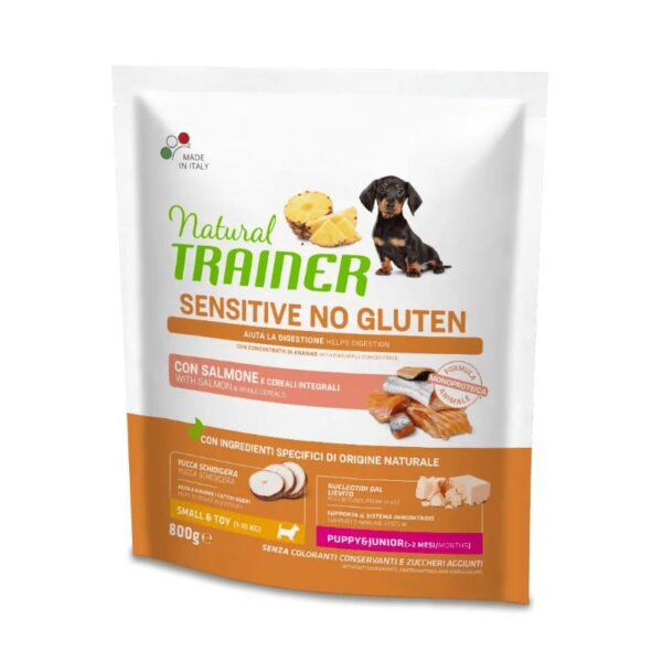 NT DOG SENSITIVE NO GLUTEN PUPPY&JUNIOR MINI SALMON (lašiša) 800g (8) - Image 1