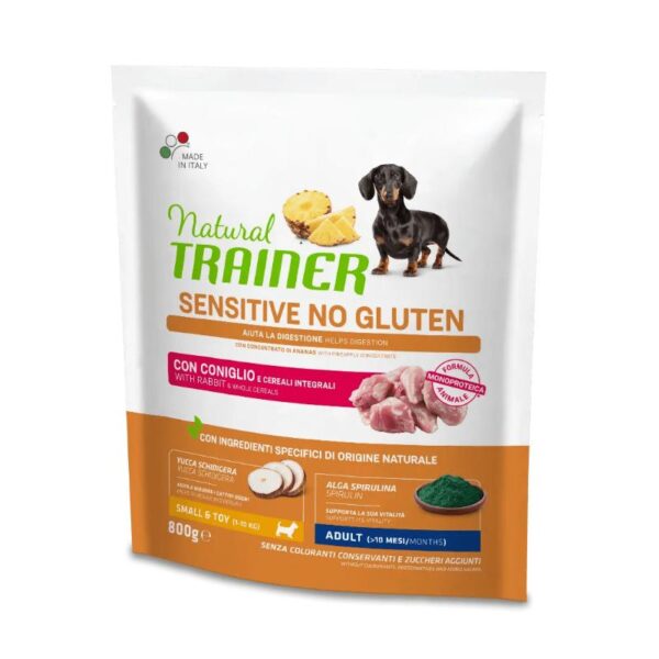 NT ADULT DOG SENSITIVE NO GLUTEN MINI RABBIT (triušiena) 800g - Image 1