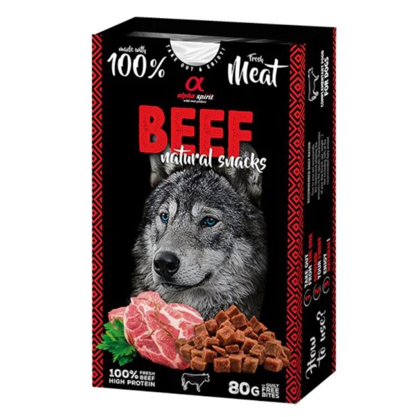 Alpha Spirit Natural Dog skanėstai šunims su jautiena 80g (6) - Image 1