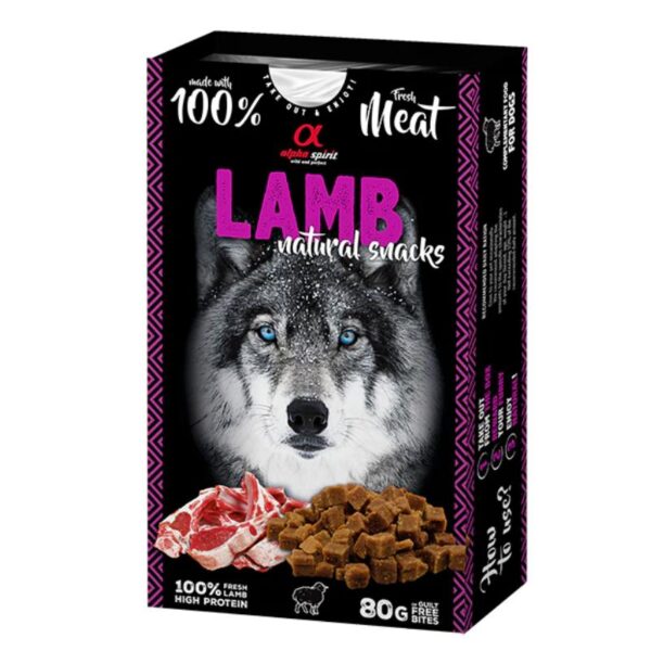 Alpha Spirit Natural Dog skanėstai šunims su ėriena 80g (6) - Image 1