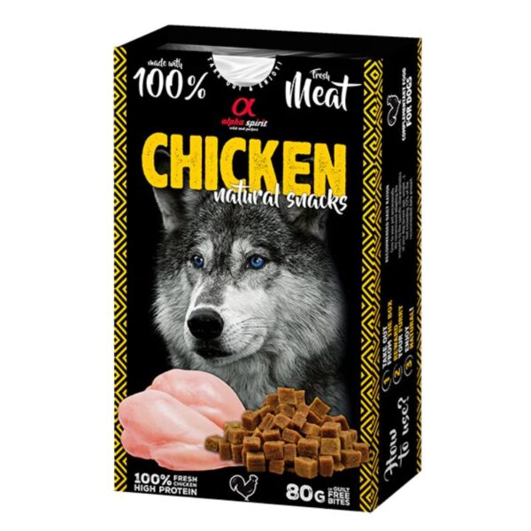 Alpha Spirit Natural Dog skanėstai šunims su vištiena 80g (6) - Image 1
