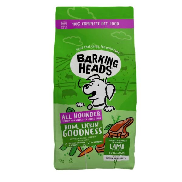 Barking Heads Bowl Lickin Goodness pašaras šunim su ėriena 12kg - Image 1