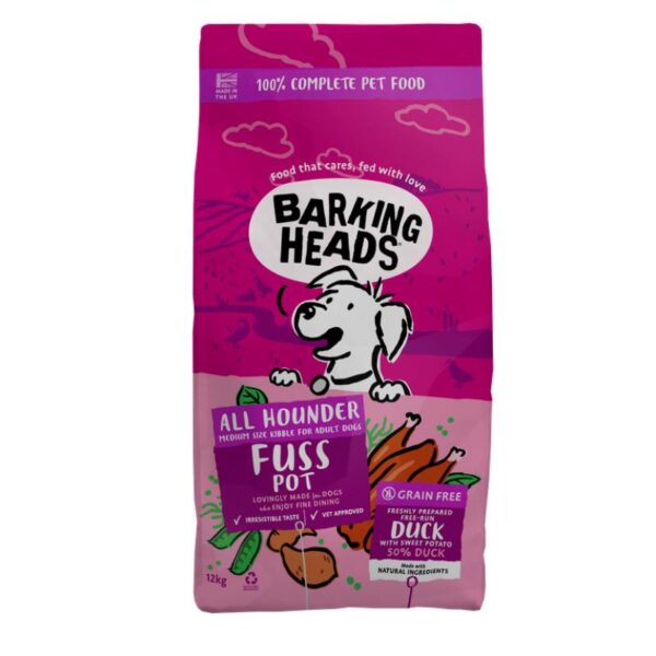 Barking Heads Fuss Pot Duck pašaras šunims su antiena 12kg - Image 1
