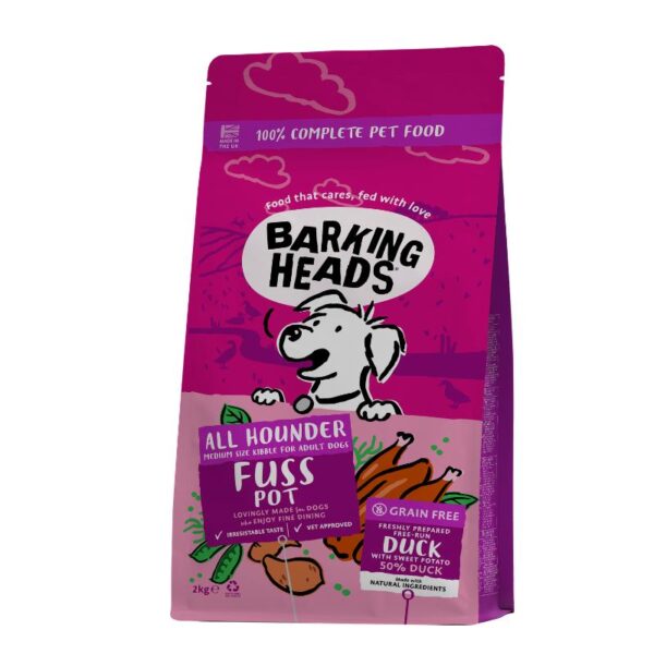 Barking Heads Fuss Pot Duck pašaras šunims su antiena 2kg - Image 1