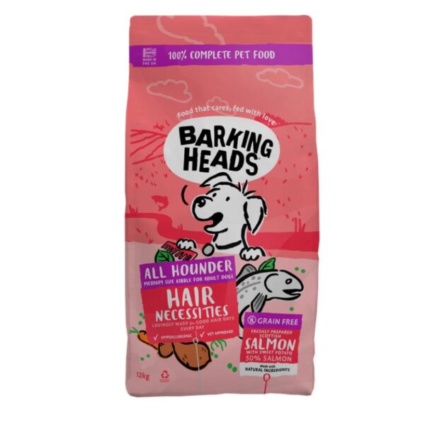 Barking Heads Hair Necessities Salmon pašaras šunims su lašiša 12kg - Image 1