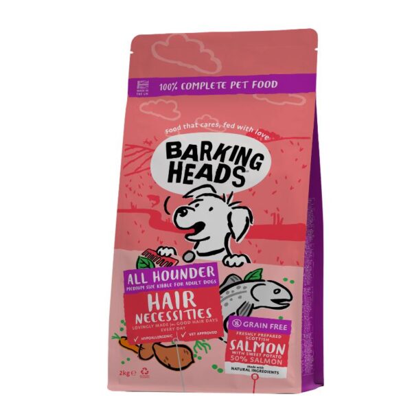Barking Heads Hair Necessities Salmon paš šun su lašiša 2kg - Image 1