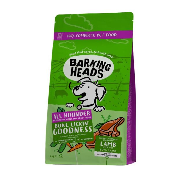 Barking Heads Bowl Lickin Goodness pašaras šunims su ėriena 2kg - Image 1