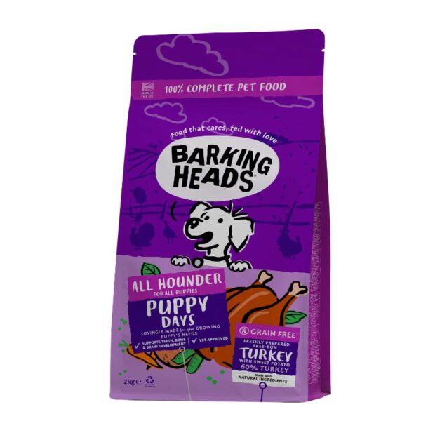 Barking Heads Puppy Days Turkey šuniukams su kalakutiena 2kg - Image 1