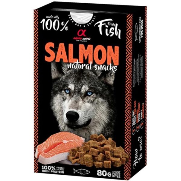 Alpha Spirit Natural Dog skanėstai šunims su lašiša 80g (6) - Image 1