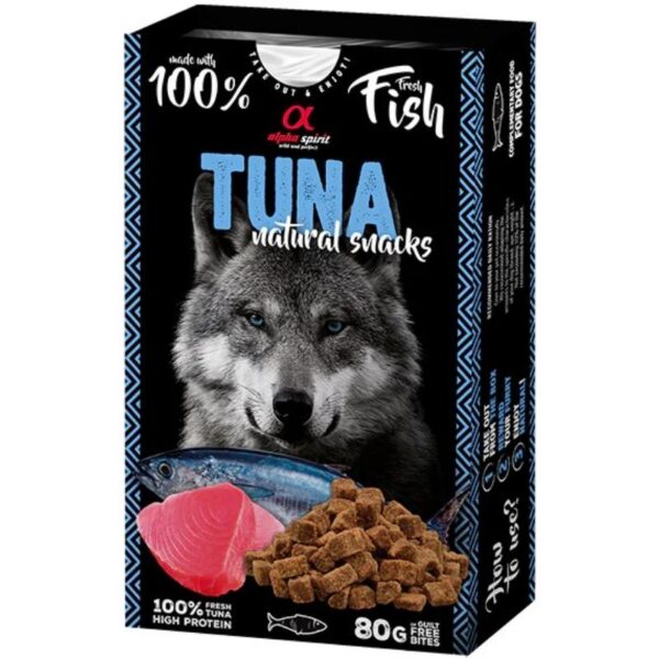 Alpha Spirit Natural Dog skanėstai šunims su tunu 80g (6) - Image 1
