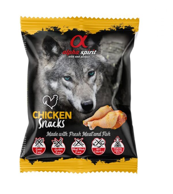 Alpha Spirit Snacks Dog skanėstai šunims su vištiena 50g - Image 1