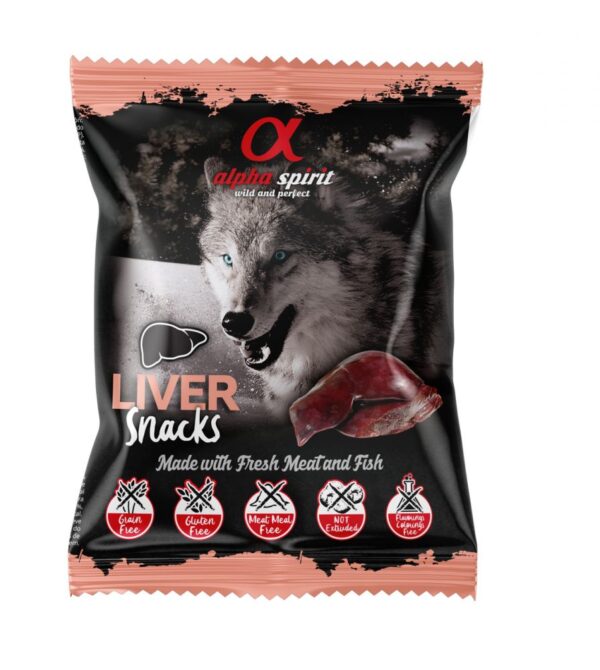 Alpha Spirit Snacks Dog skanėstai šunims su kepenėlėmis 50g - Image 1