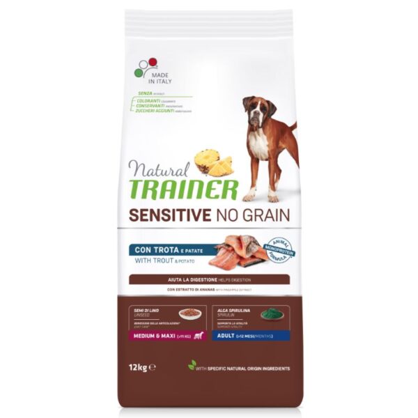 NT ADULT DOG SENSITIVE NO GRAIN M/M TROUT upėtakis 12kg - Image 1