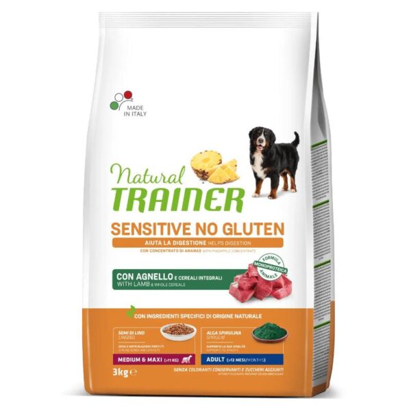 NT ADULT DOG SENSITIVE NO GLUTEN M/M LAMB (ėriena) 3kg - Image 1