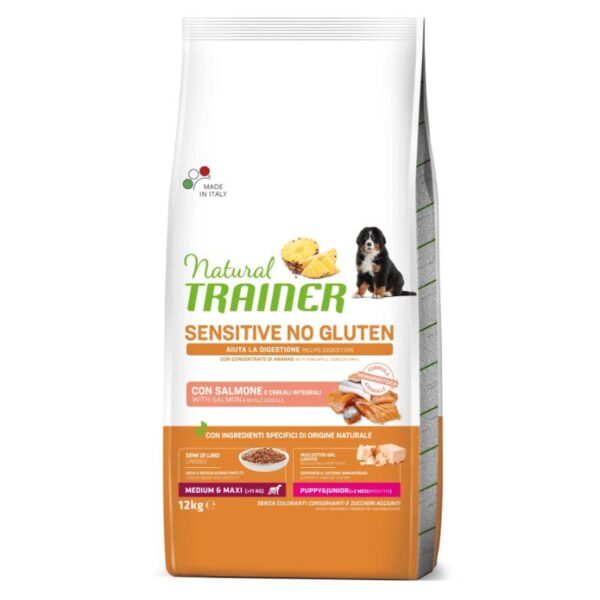 NT DOG SENSITIVE NO GLUTEN PUPPY&JUNIOR M/M SALMON (lašiša) 12kg - Image 1