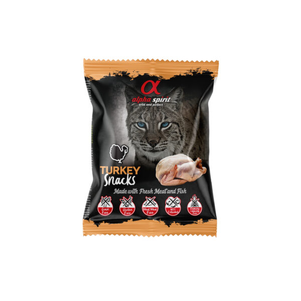 Alpha Spirit Snacks Cat skanukai katėms su kalakutiena 50g - Image 1