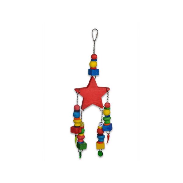 Vadigran Red Star multi color žaislas paukščiams 40cm - Image 1