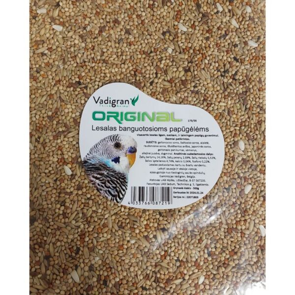Vadigran Original banguotoms papūgėlėms 0.5kg - Image 1